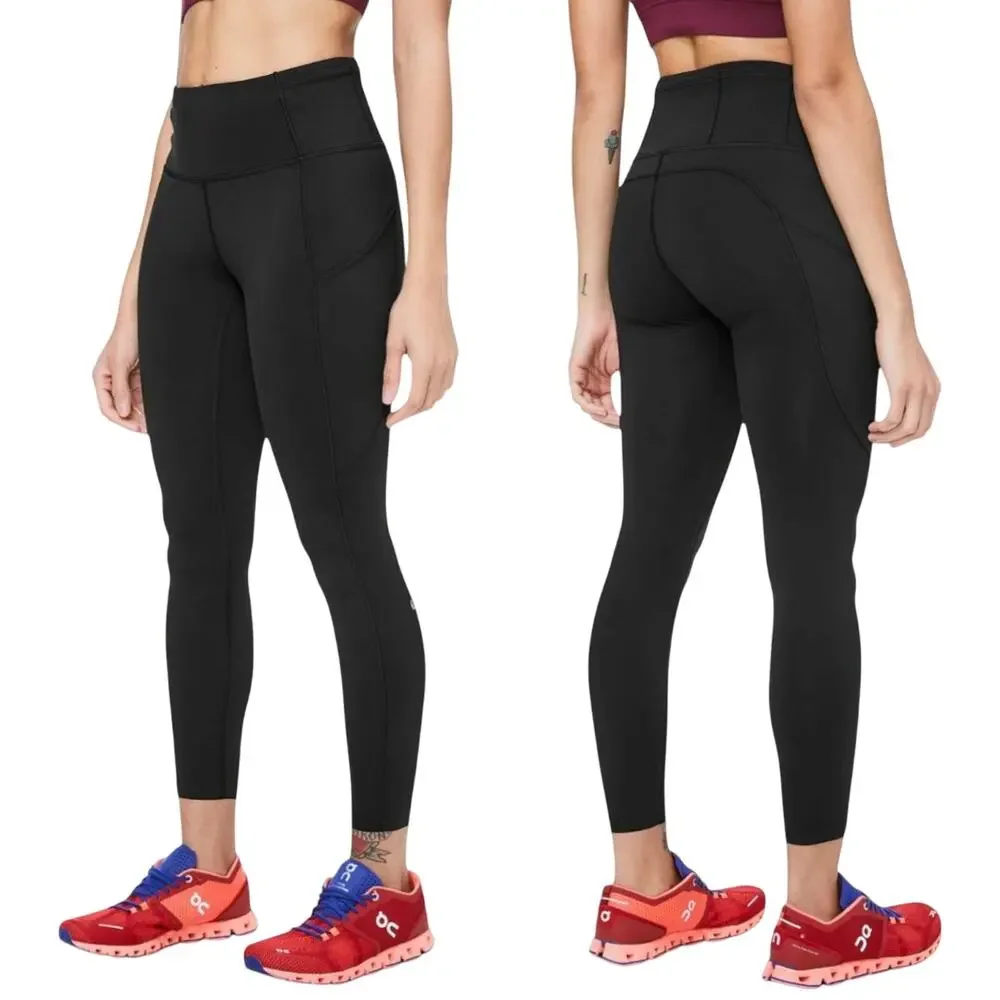 LULULEMON Fast & Free 7/8 Tight II *Non-Reflective Nulux 25" Size 6 Black - Picture 1 of 9